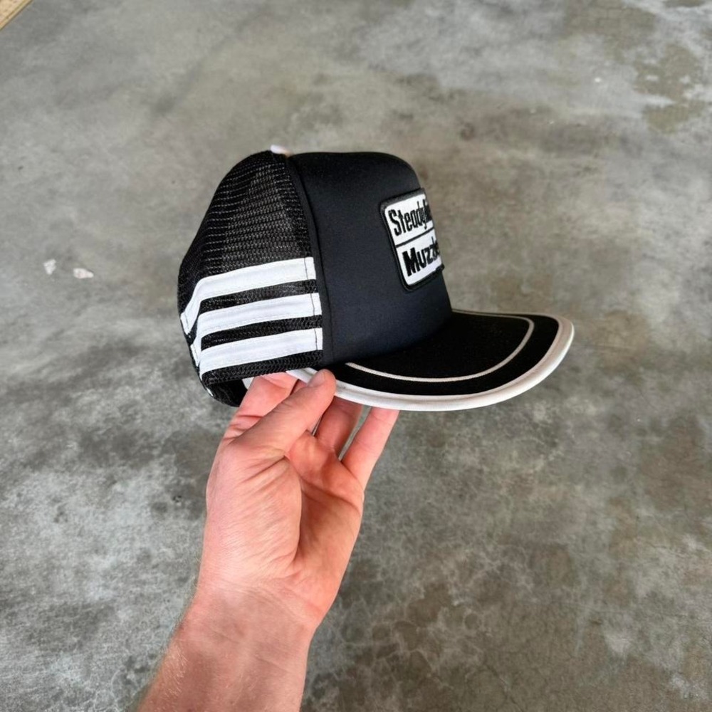 True vintage 70's 3 Stripe farm trucker patch SnapBack hat - Picture 2 of 4